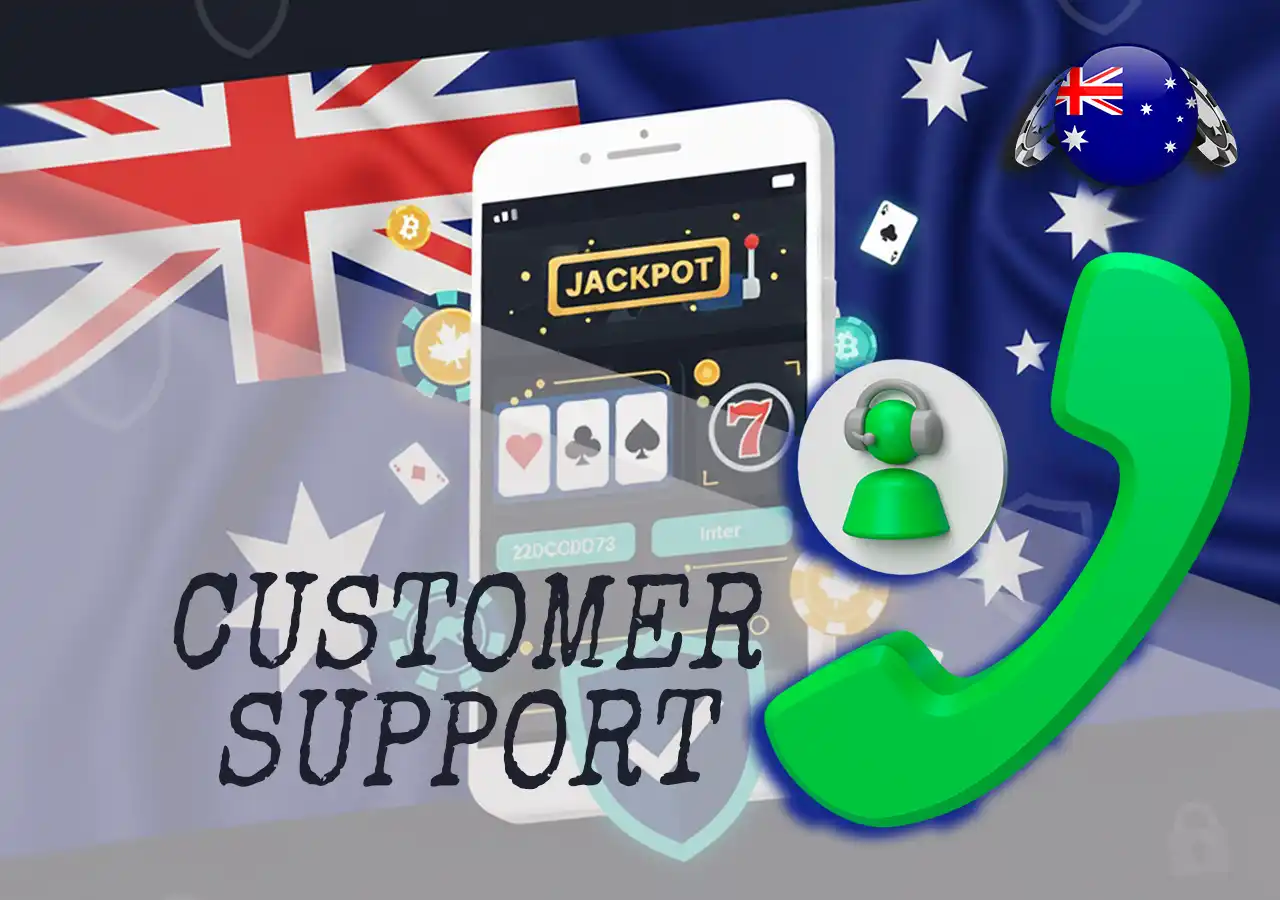 Customer support icons for Australian online casinos